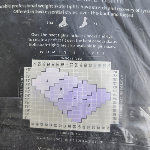 NWT Danskin Womens Size C Heavyweight Footed Ice Skating Figure Skating Tights - Picture 5 of 5